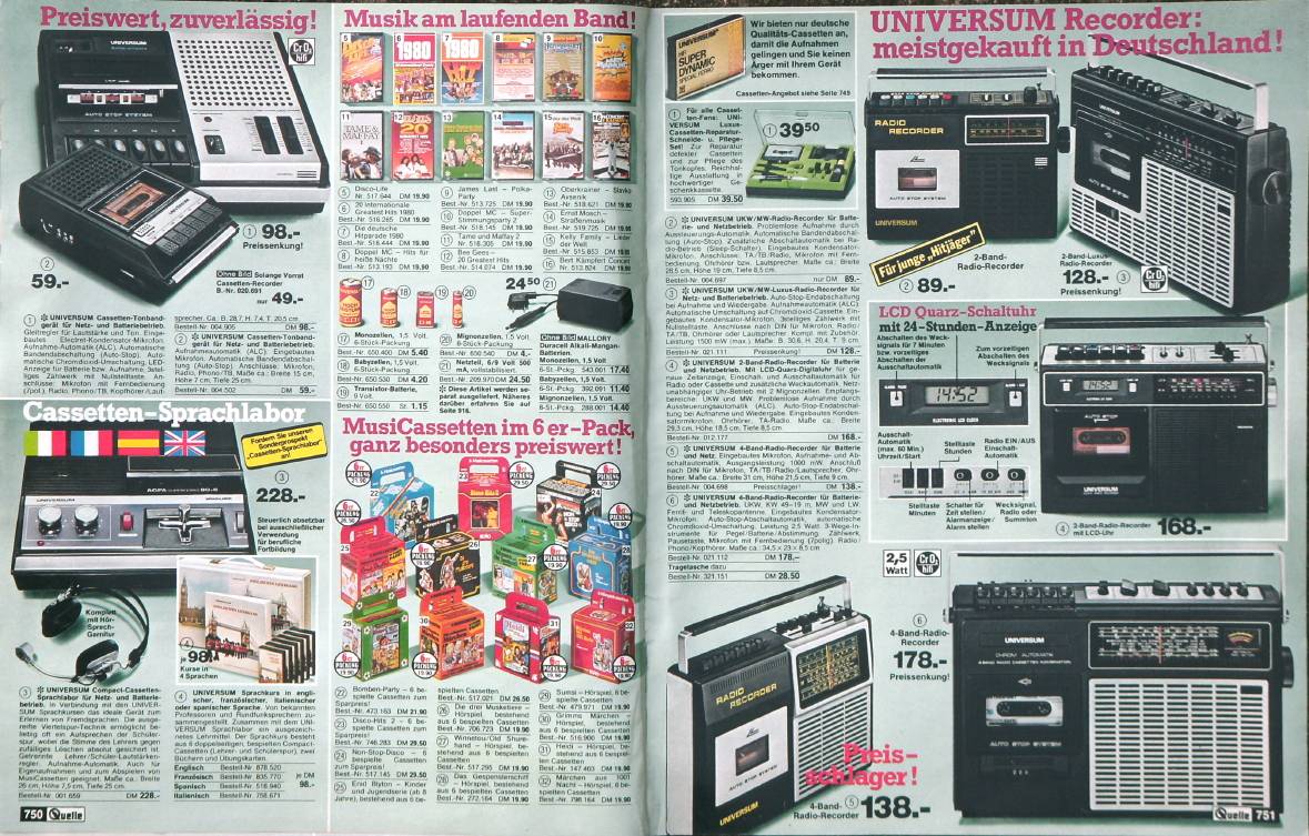 Quelle Catalog featuring Universum Boomboxes 1980 Stereo2Go forums
