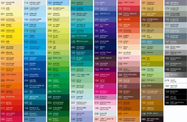 Automotive Paint Color Chart