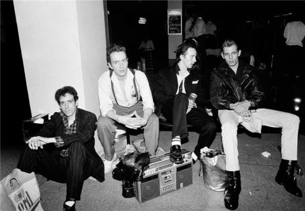 clash in airport group with boombox NEW YORK CITY, 1981