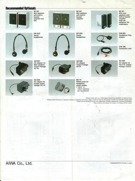 Aiwa Headphone Stereo Catalog 1984 -12 [Large)